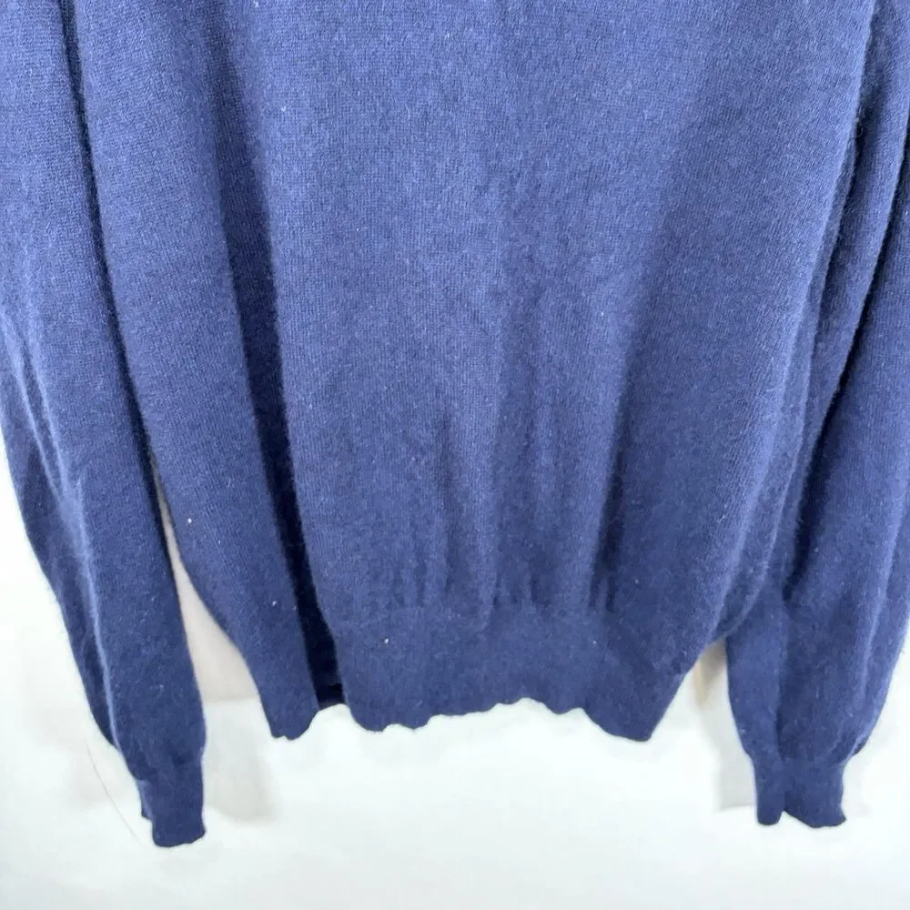 Giasone 100% Cashmere Sweater Mens Size Large Blue Red Argyle Crewneck Pullover